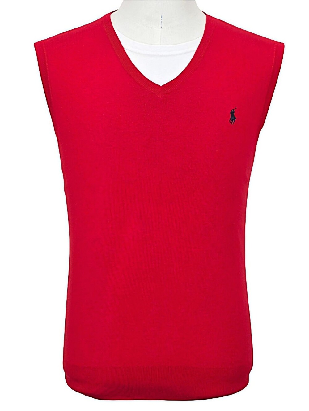 Polo Ralph Lauren Men's L Red Pima Cotton V-Neck Sweater Vest Pony Taiwan